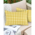 thumbnail image 2 of Outdoor Waterproof Throw Pillow Covers Set of 2 Yellow Buffalo Plaid Decorative Pillowcases Lumbar Outdoor Pillows Cushion Case 20x12 Inch Pastoral Checkered Patio Pillows for Couch Sofa Bed Garden, 2 of 9