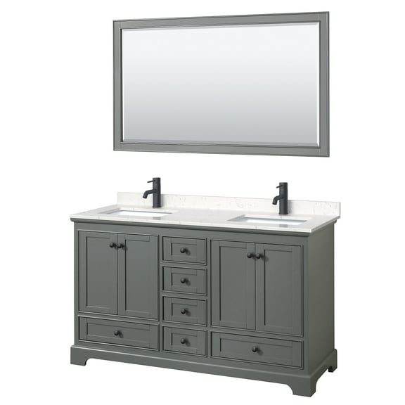 Wyndham Collection Wcs202060d-Vca-M58 Deborah 60" Free Standing Double Basin Vanity Set -