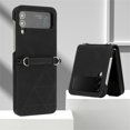 thumbnail image 3 of SaniMore for Samsung Galaxy Z Flip 3 Case, Ultra-Thin PU Leather & Rugged PC Folding Cover Built-in Kickstand & Holder Anti-Scratch Heavy Duty Full Body Protective Shell for Samsung Z Flip 3, Black, 3 of 6