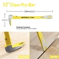 thumbnail image 4 of 4-Piece Pry Bar Set, 12-Inch Utility Claw Pry Bar, 10-Inch & 7.5-Inch Flat Pry Bars Crowbar Claw, 8-Inch End Cutting Pliers, Nail Remover Tool for Baseboard, Floor, Nails Removal, 4 of 7