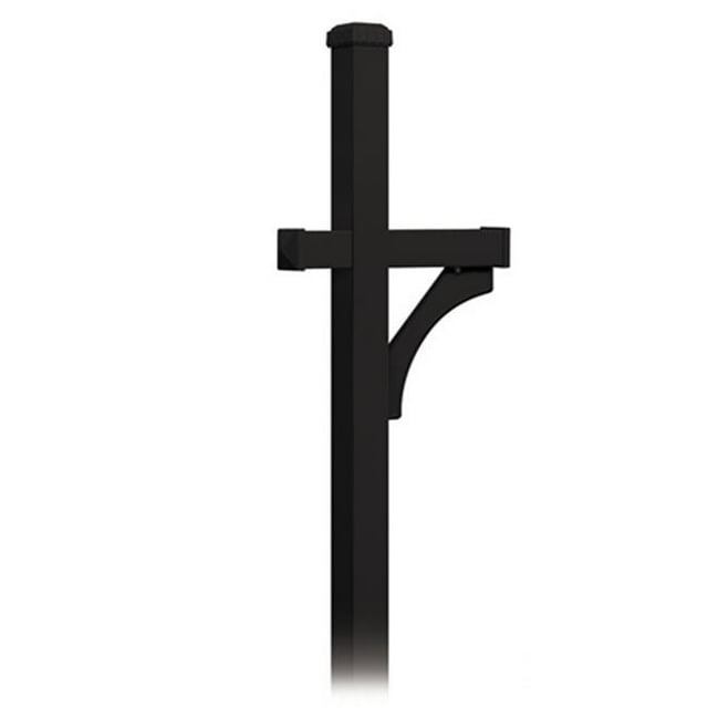 Salsbury Deluxe Post-1 Sided-In-Ground Mounted For Roadside Mailbox-Black