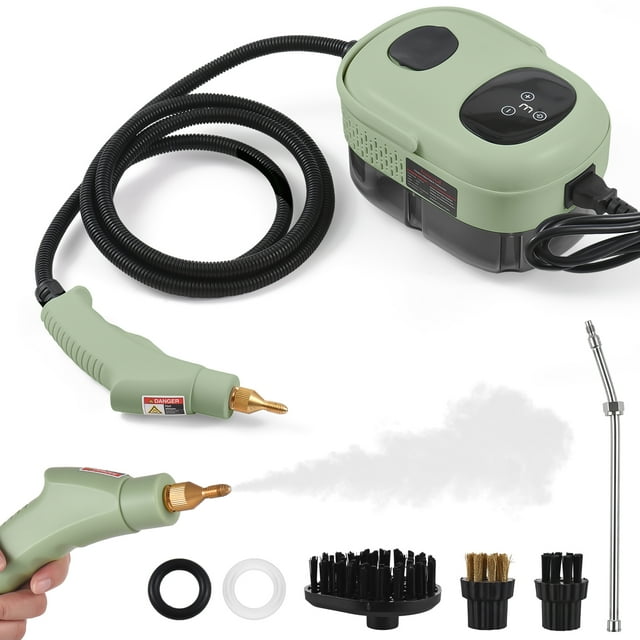 2500W High Pressure Steam Cleaner High Temperature Pressurized Steam Cleaning Machine 1100ml 3 Bar Portable Handheld Steam Cleaners with 3 Brush Heads for Home Use / Car Detailing
