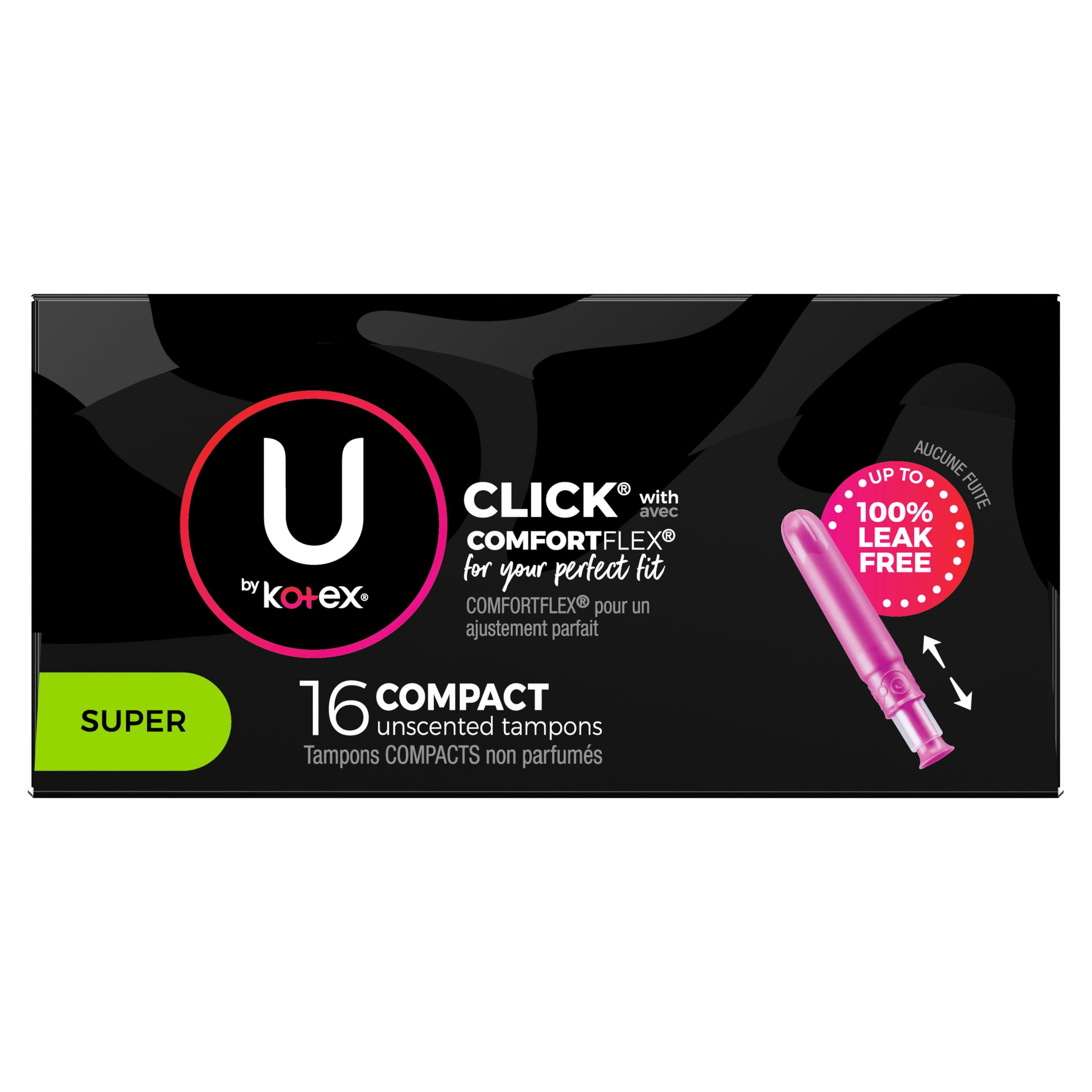 U By Kotex Click Compact Tampons Super Unscented 16 Count Walmart Com Walmart Com