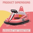 thumbnail image 4 of 12V Kids Ride On Electric Bumper Car with Steering Wheel, Lights, Music,Safety Belts, 360 Degree Spin, 2 Speeds for Toddlers-pink, 4 of 7