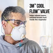 3M Cool Flow Valve Respirators, White, 8511, N95, 2 Safety Masks