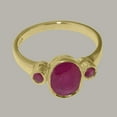 thumbnail image 5 of LBG British Made 14k Yellow Gold Real Genuine Ruby Womens Promise Ring - 33 size options - Size 8.25, 5 of 6