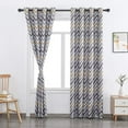 thumbnail image 3 of Herringbone Bohemian Style Grommet Top Blackout Curtains Bedroom Living Room Curtains, Yellow Blackout Curtains 26"W x 63"L (Pack of 2), 3 of 6
