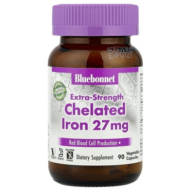 Bluebonnet Nutrition Extra-Strength Chelated Iron 27 mg 90 Vcaps