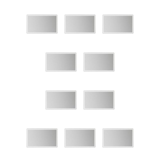 Speravity Espejo cosmético plateado para coche para Interior de coche práctico seguro y duradero para decoración de coche rectángulo pequeño Rectángulo Pequeño Plata 10piezas