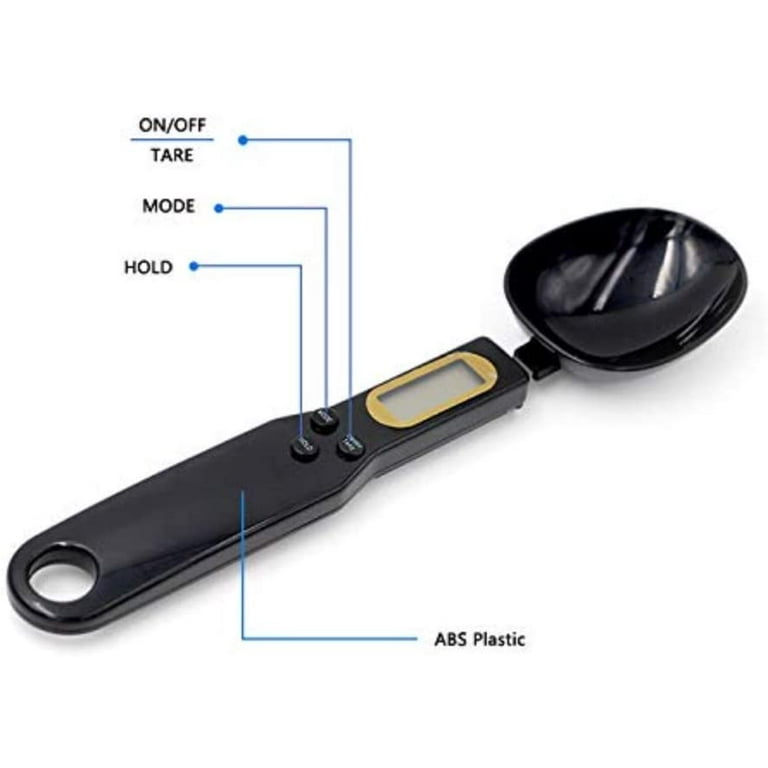 Digital Spoon Scale Kitchen Electronic Measuring Spoon with Tare for Food,  Spice High Precision Detachable Spoon Weighing with LCD Display Weights up