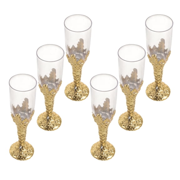 LOLIPPYY 6Pcs Plastic Chalice Cups Reusable Party Goblets with Vintage Design