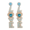 thumbnail image 3 of Pendientes del día de San Valentín Pendientes colgantes Pendientes colgantes de joyería creativa Azul claro, 3 of 8
