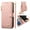 Pink, variant on Poweltek for iPhone 15 Pro Max PU Leather Wallet Case with Card Holder, Magnetic Flip Zipper Phone Cover with Wrist Strap Multi-Angle Stand Folio Cover, Purple