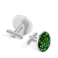thumbnail image 3 of Saint Patrick's Day Formal Attire Stainless Steel Cufflink Set for Men - Ideal for Suits and Dress Shirts, 3 of 6