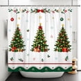 thumbnail image 5 of Nanqianyi Christmas Polyester Shower Curtain,Xmas Tree Gift Box Winter Holiday Bathroom Decor,36 x 72 Inch,With Hooks, 5 of 7