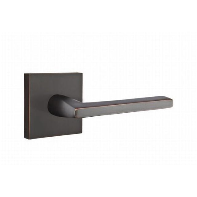 Helios Lever Left Hand Privacy with Square Rose, Oil Rubbed Bronze