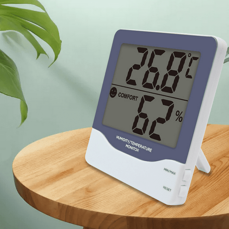 Bluetooth Thermometer Hygrometer: Smart Temperature Humidity Monitor with  Large LCD Backlit Display, Wireless Temperature Sensor with App  Notification