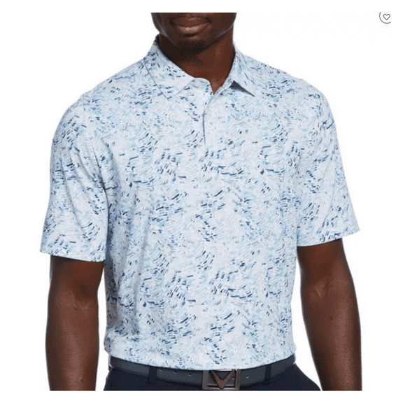 Callaway Mens Confetti Print Short Sleeve Polo Shirt white multi M