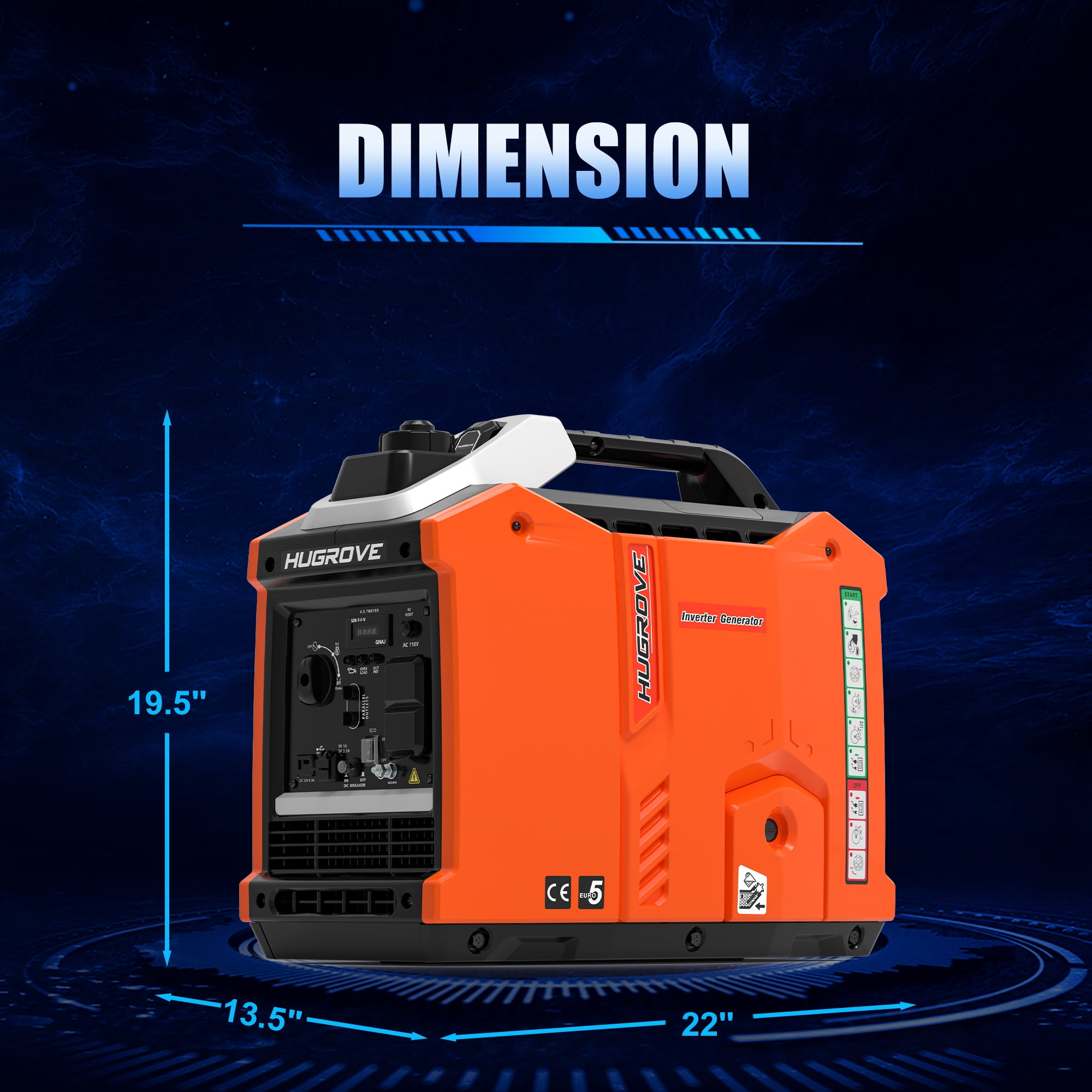 2200W Invertor Generator for Home Use, Camping, Emergencies, 3H Runtime at Full Load, Compact & Lightweight Design