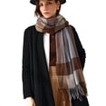 thumbnail image 1 of Bufanda larga a cuadros para mujer, bufanda gruesa de gran tamaño, cálida, para invierno y otoño, bufandas grandes a cuadros, chal, bufanda de cachemira, bufanda de invierno a cuadros, 1 of 5
