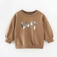 thumbnail image 4 of CYRBOKO Girl's Sweatshirts, Crew Neck Cotton Gift Long Sleeve Grils Clothes Brown Size 8-9 T, 4 of 8