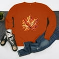thumbnail image 3 of SCSAlgin Crewneck Sweatshirt for Women Fall Leaf Graphic Sweatshirts Vacation Long Sleeve Drop Shoulder Pullover, 3 of 5