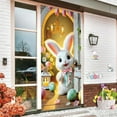 thumbnail image 6 of YaoZQ Easter Door Cover Decor, Cute White Bunny Peeking Out with Colorful Eggs, Spring Holiday Front Porch Hanging Banner, Multicolor, 35 x 71 in, 6 of 7