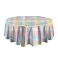 thumbnail image 5 of Round Tableclothes Rainbow Colorful Buffalo Grille Table Cloth 60x60inch Table Cloth Washable Foldable and Durable Table Cloths Polyester Tablecloth for Kitchen Dingroom Living Room Parties, 5 of 6