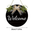 thumbnail image 6 of Welcome Sign for Front Door | Interchangeable Seasonal Welcome Sign Front Door Decor with Bow | Rustic Round Wood Wreaths Wall Door Decor for Farmhouse, Porch, Front Door, 6 of 9