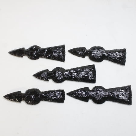 5 Obsidian Ornamental Tomahawk Heads #231N Ax Axe Hatchet