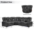 thumbnail image 6 of Bonzy Home Electric Power Recliner Sofa Set — PU Leather Power Recliner Chair, Sofa Set with LED Lights, Adjustable Headrests, USB Ports, Hidden Arm Storage & Cup Holders, Black, 6 of 9