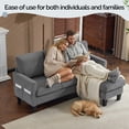 thumbnail image 2 of Ktaxon Convertible Sectional Sofa, L Shaped Couch with Storage Ottoman, Corduroy 3-Seater Couch for Small Space Living Room Light Gray, 2 of 8