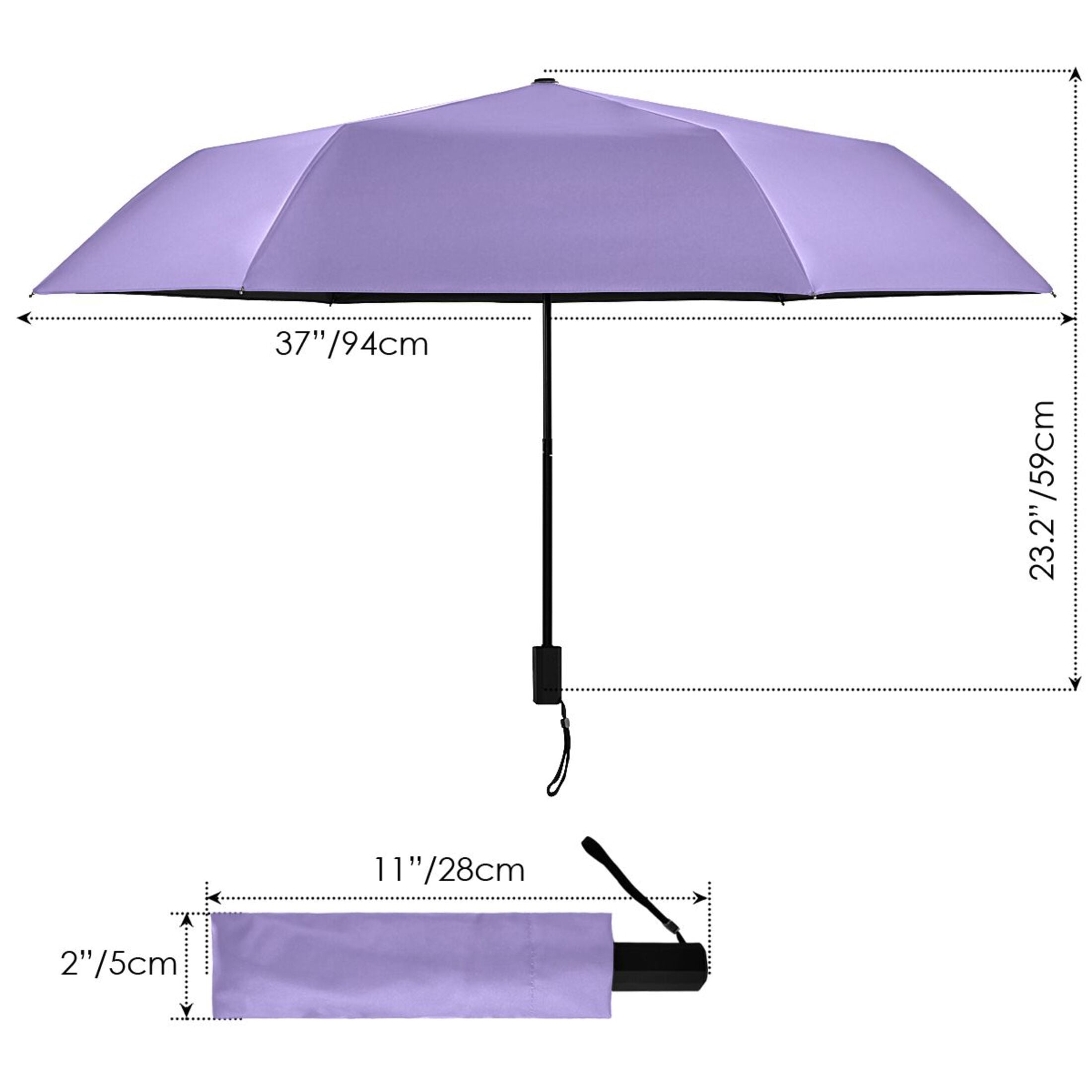 ALAZA Lavender Purple UPF 50+ Compact Folding Umbrella for Rain Travel Umbrella Packable