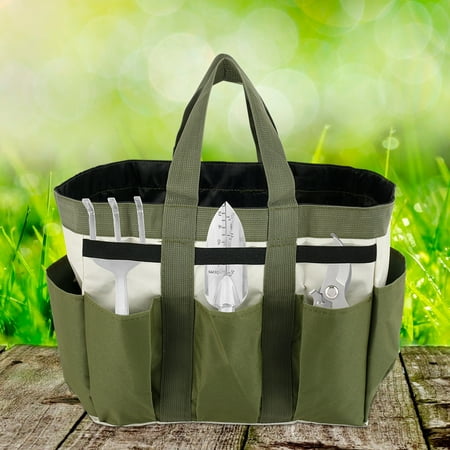 

Willstar Garden Tool Bag Organizer Heavy Duty 8 Pocket Gardening Hand Tool Storage Tote DIY Kit Army Green