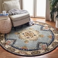 thumbnail image 3 of SAFAVIEH Bergama Payton Oriental Wool Area Rug, Light Blue/Ivory, 4' x 4' Round, 3 of 11
