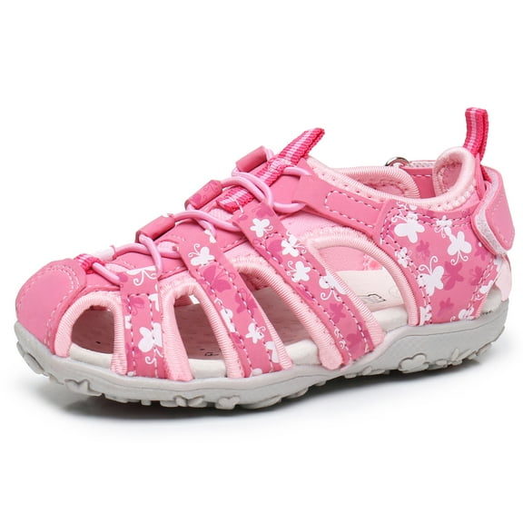 Apakowa Kids Girls Soft Sole Closed Toe Sandals Summer Shoes with Arch Support (Toddler/Little Kid)