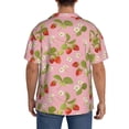 thumbnail image 5 of Wukai Strawberry Floral Men's Casual Short-Sleeve Button Down Shirt - Lightweight Summer Dress Shirt for Daily Wear-Small, 5 of 7