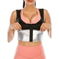 thumbnail image 5 of FANNYC Women's Sports Vest Hot Sweat Sauna Suit Slimming Weight Loss Zipper Sweat Tank Top Abdomen Tight Yoga Fitness Athletic Shirts Shaper,S-3XL, 5 of 8