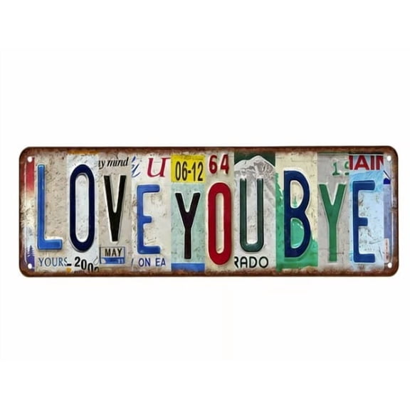 Cadancy Vintage Metal Tin Sign Retro Street License Plate Wall Decor Rustic Garage Bar Pub Home Decoration Love You More Quote Farmhouse Bedroom Living Room Art
