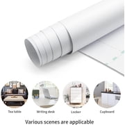 Thick White Contact Paper Matte White Wallpaper 16x198 Waterproof Peel and Stick Wallpaper Decorative Self-Adhesive Vinyl Film Wrap Contact Paper for Walls Furniture Countertop