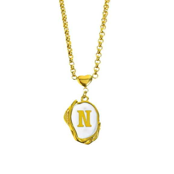 Women Stainless Steel A-Z Initial Necklace Alphabet 26 Letters Name Monogram Pendant Personalized Elegant Vintage Jewelry Gold N