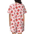 thumbnail image 3 of Rocae Strawberry for Two Piece Sleepwear Pajamas Sets for Women Soft Short-Sleeved Pjs with Lounge Shorts Small, 3 of 9