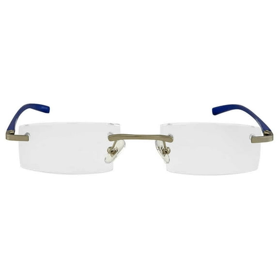 B D Folding Readers Matt Silver/Blue 1.00 Eyeglasses 2244-75-10