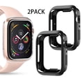 thumbnail image 1 of ALMNVO 2 Pack Case for Apple Watch Case Series 7 45mm 41mm 44mm 40mm 42mm 38mm Accessories Soft Plated TPU Bumper Protector Cover iWatch 3 4 5 6 SE 2, 1 of 6