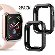 ALMNVO 2 Pack Case for Apple Watch Case Series 7 45mm 41mm 44mm 40mm 42mm 38mm Accessories Soft Plated TPU Bumper Protector Cover iWatch 3 4 5 6 SE 2