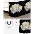 thumbnail image 3 of Flower Black Bed Skirt Cal King Size,Gold White Abstract Floral Aesthetic Wrap Around Bed Skirting with Adjustable Elastic Strap,Dust Ruffled Pleated Bedskirts 18 Inch Drop for Bedroom Cal King Beds, 3 of 9