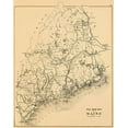 thumbnail image 2 of J.H. Stuart and Company 12x14 White Modern Wood Framed Museum Art Print Titled - Railroad map of Maine, 1894, 2 of 4