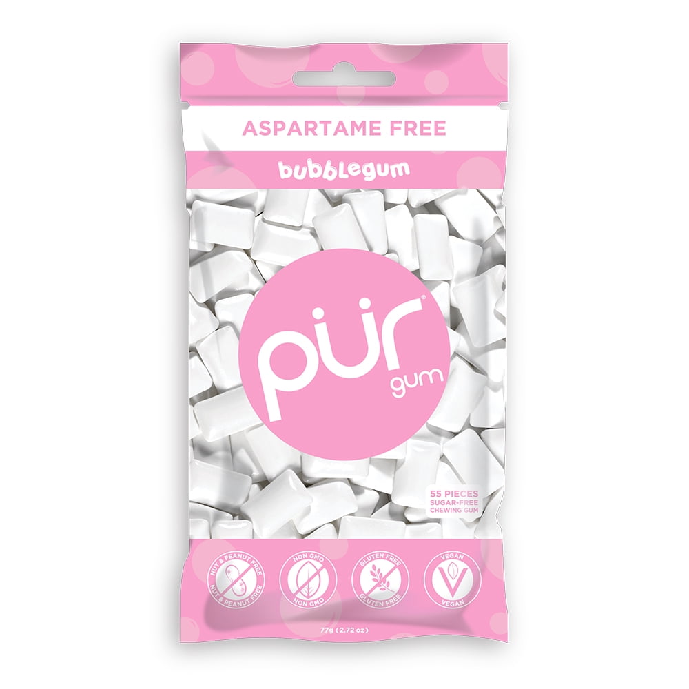 PUR Gum, Aspartame Free Bubblegum Gum, 55pcs