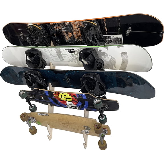 Snowboard Wall Rack Mount - Holds 5 Boards