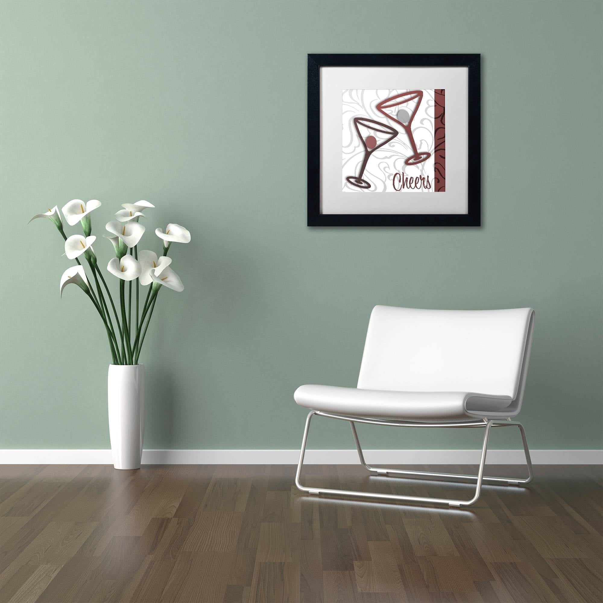 Trademark Fine Art "Cheers II" Canvas Art by Color Bakery White Matte, Black Frame